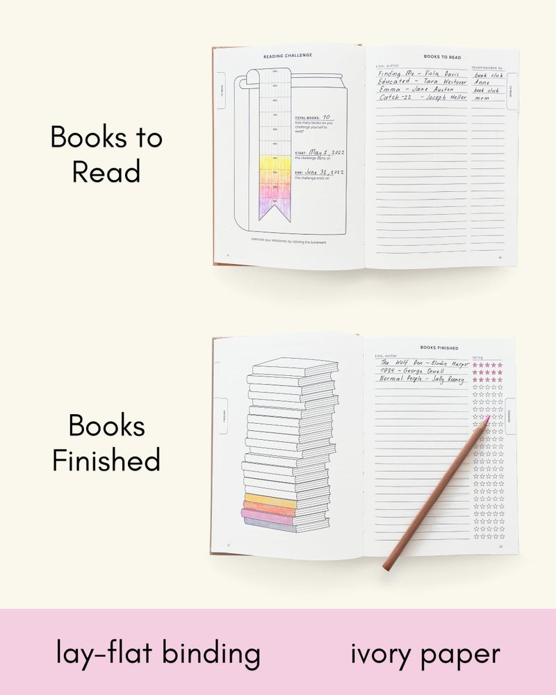 Kunitsa Co. The Reading Journal - 52 Reviews, Book Journal for Book Lovers and Readers, Review and Track Your Reading, Green - Image 5